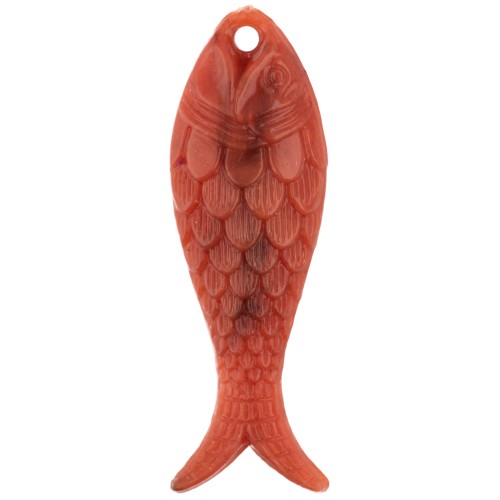 Pendentif poisson 27x9 mm en résine - Brique marbré x1