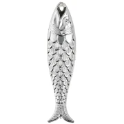 Pendentif poisson 48x11.5 mm en résine - Argenté x1