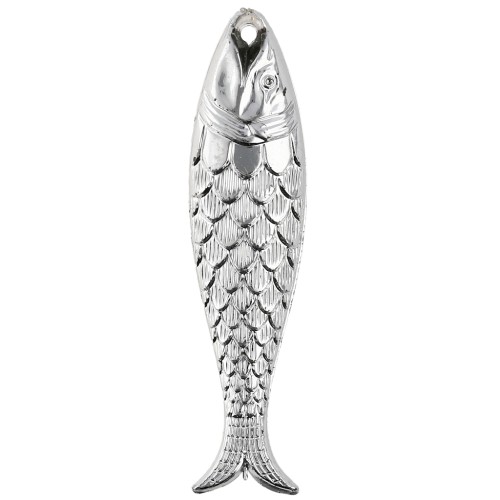 Pendentif poisson 48x11.5 mm en résine - Argenté x1