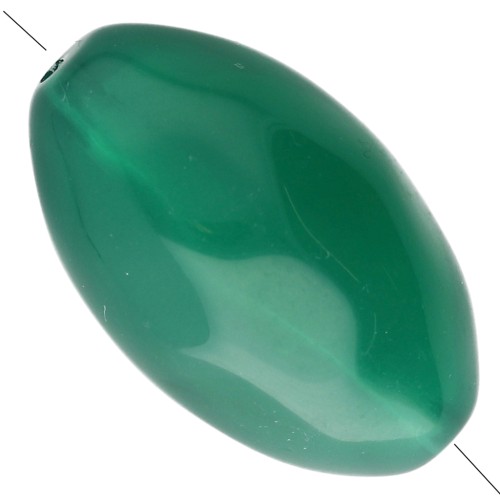 Perle olive irrégulière martelée 30x18 mm en résine translucide - Jade x1