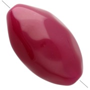 Perle olive irrégulière martelée 30x18 mm en résine translucide - Fuchsia x1