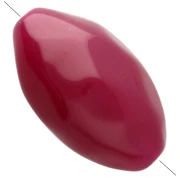 Perle olive irrégulière martelée 30x18 mm en résine translucide - Fuchsia x1
