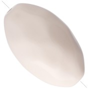 Perle olive irrégulière martelée 30x18 mm en résine opaque - Blanc de Lin x1