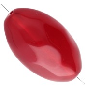 Perle olive irrégulière martelée 30x18 mm en résine transparente - Rouge foncé x1