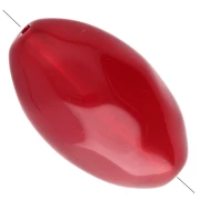 Perle olive irrégulière martelée 30x18 mm en résine transparente - Rouge foncé x1