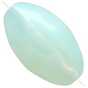 Perle olive irrégulière martelée 24x15 mm en résine translucide - Vert d'eau x1