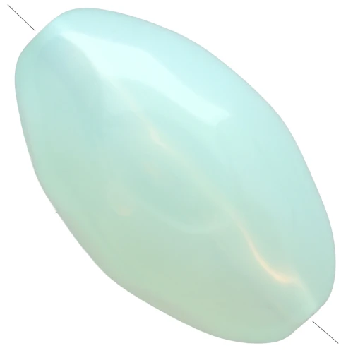 Perle olive irrégulière martelée 24x15 mm en résine translucide - Vert d'eau x1