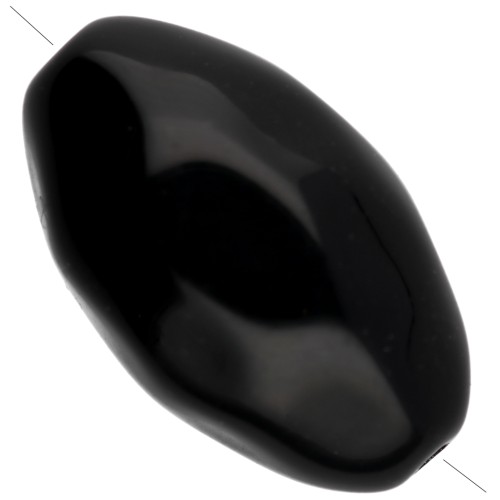Perle olive irrégulière martelée 24x15 mm en résine opaque - Noir x1