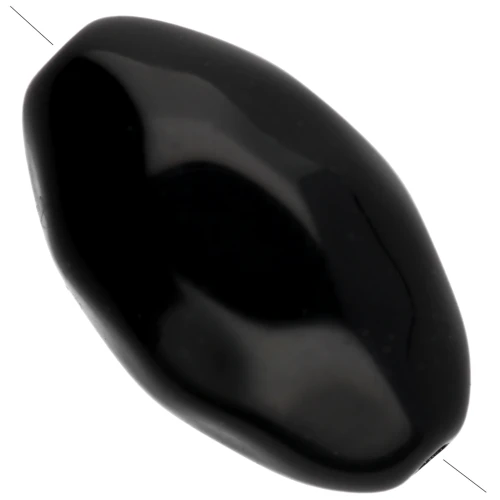 Perle olive irrégulière martelée 24x15 mm en résine opaque - Noir x1