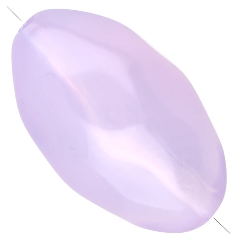 Perle olive irrégulière martelée 24x15 mm en résine transparente - Lilas x1