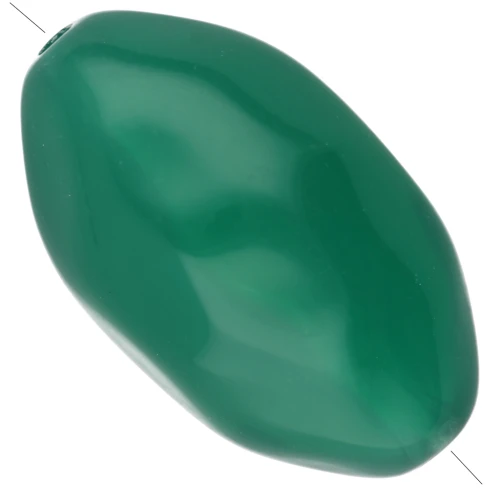 Perle olive irrégulière martelée 24x15 mm en résine translucide - Jade x1