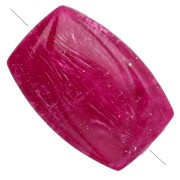 Fuchsia - Perle rectangle strié 25x17 mm en résine - Fuchsia pailleté doré x1 Perle rectangle strié 25x17 mm en résine - Fuchsia pailleté doré x1
