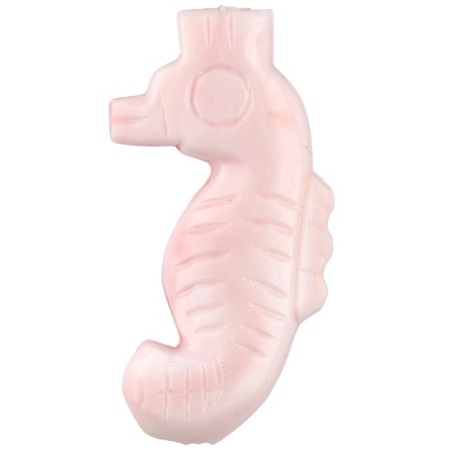 Perle hippocampe 29x15 mm en résine - Beige rosé marbré x1
