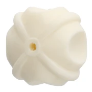 Perles rondelles travaillés 16 mm en résine opaque - Ivoire x4