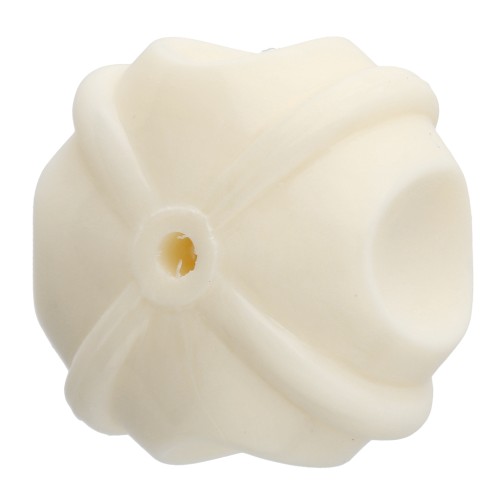 Perles rondelles travaillés 16 mm en résine opaque - Ivoire x4