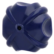 Perles rondelles travaillés 18 mm en résine opaque - Bleu foncé x1