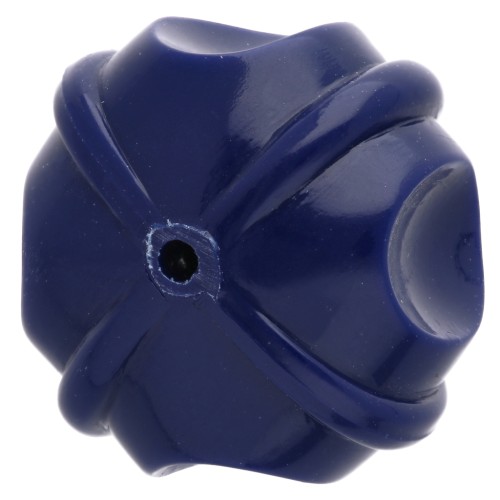 Perles rondelles travaillés 18 mm en résine opaque - Bleu foncé x1