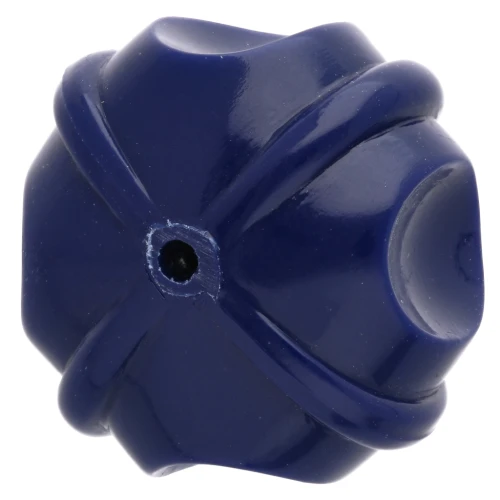 Perles rondelles travaillés 18 mm en résine opaque - Bleu foncé x1