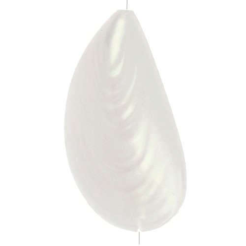 Perle moule 34x18.5 mm en résine - Blanc irisé x1