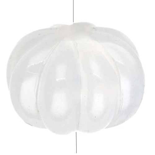 Perle citrouille 11 mm en résine translucide - White opal x6