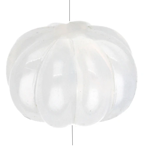 Perle citrouille 11 mm en résine translucide - White opal x6