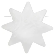 Perle soleil 28 mm en résine opaque - Blanc marbré effet mat x1