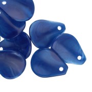 Sequins pétales de fleurs incurvés 14x10.5 mm en résine - Bleu marine marbré x8