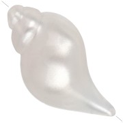 Perle coquillage 27x15 mm en résine opaque - Blanc nacré x1