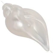 Perle coquillage 27x15 mm en résine opaque - Blanc nacré x1