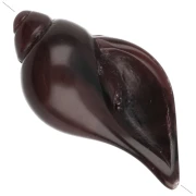Perle coquillage 27x15 mm en résine opaque - Chocolat marbré x1