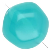 Perles rondes irrégulières 15 mm en résine translucide - Bleu Caraïbes x4 