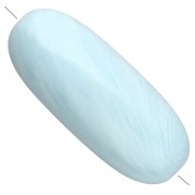 Perle olive 34x14 mm en résine opaque - Marbré Baby blue x1