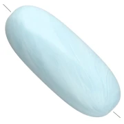 Perle olive 34x14 mm en résine opaque - Marbré Baby blue x1