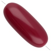 Perle olive 34x14 mm en résine opaque - Bordeaux x1