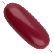 Perle olive 34x14 mm en résine opaque - Bordeaux x1