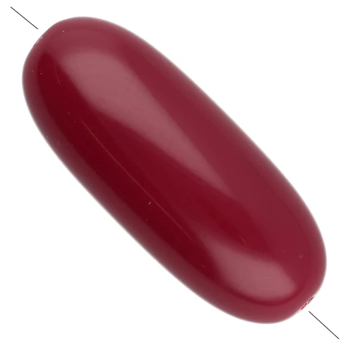 Perle olive 34x14 mm en résine opaque - Bordeaux x1