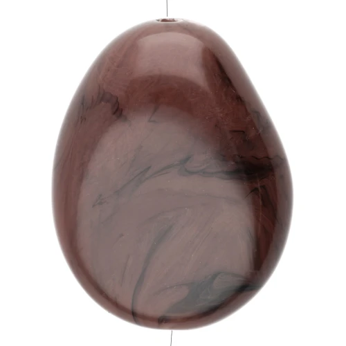 Perle plate irrégulière 22x17 mm en résine opaque - Chocolat marbré x1