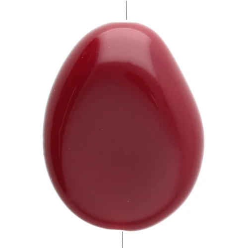Perle plate irrégulière 22x17 mm en résine opaque - Bordeaux x1