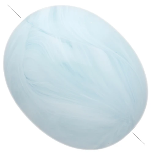 Perle olive 21x17 mm en résine opaque - Marbré Baby blue x1