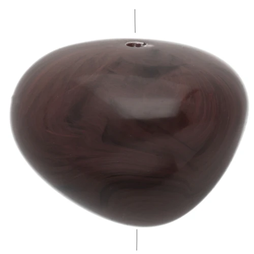 Perles nuggets 12x15 mm en résine opaque - Chocolat marbré x6