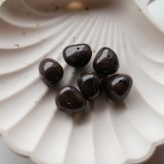 Perles nuggets 12x15 mm en résine opaque - Chocolat marbré x6