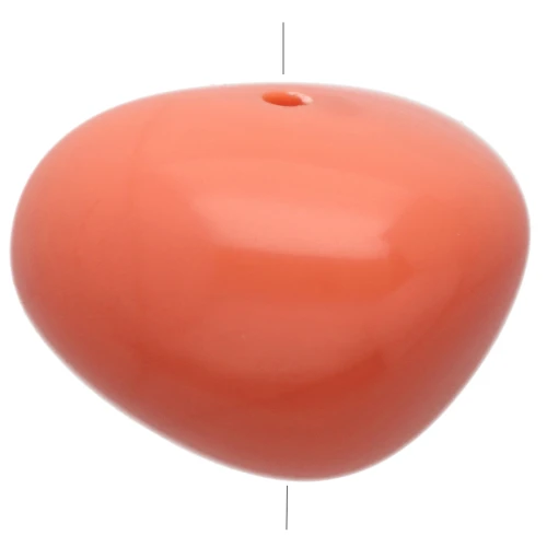 Perles nuggets 12x15 mm en résine opaque - Rose Corail x6