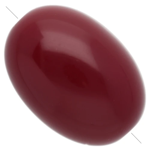 Perle olive 21x15 mm en résine opaque - Bordeaux x1