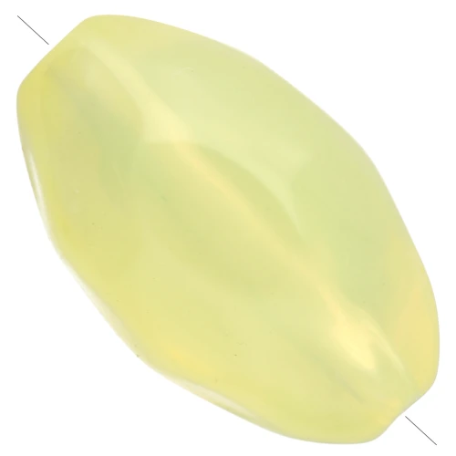 Perle olive irrégulière martelée 24x15 mm en résine transparent - Jaune pâle x1