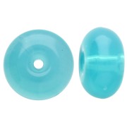 Perles rondelles 12x7 mm en résine translucide - Bleu Caraïbes x6|raw }}