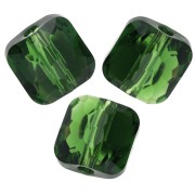 Perles carrés 6 mm - Fantasy Square Swarovski 5035 - Fern Green x6