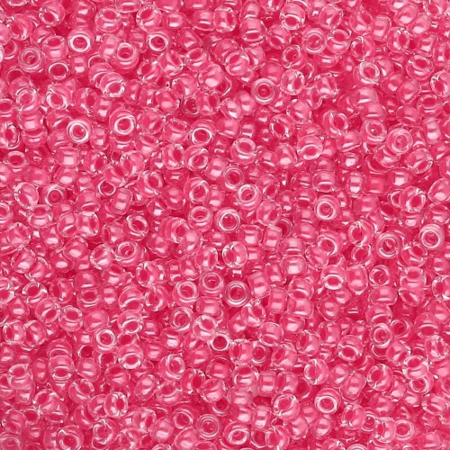 Rocaille Miyuki 15/0 208 - Carnation Pink Lined Crystal x8g