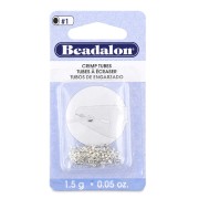 Perles tubes à écraser 1.2x1 mm - Beadalon - Argenté x160