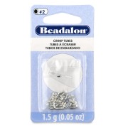 Perles tubes à écraser 2x1.8 mm - Beadalon - Argenté x46
