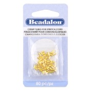Doré - Perles tubes à écraser 3x2 mm pour cordon élastique 0.8 mm - Doré x80 Perles tubes à écraser 3x2 mm pour cordon élastique 0.8 mm - Doré x80